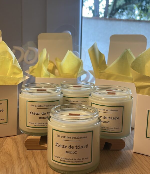 Bougie Fleur de tiaré-Monoï 120ml – Image 3