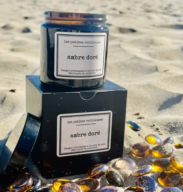 Bougie verre Ambre doré 120ml
