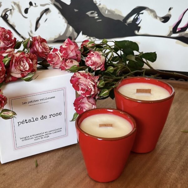 Bougie en faïence Pétale de Rose – Image 2